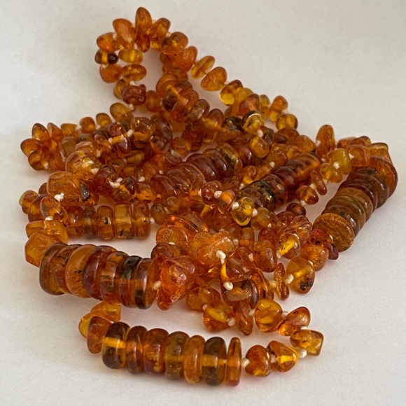 Genuine natural unheated Baltic honey amber long heavy necklace - Picture 13 of 13